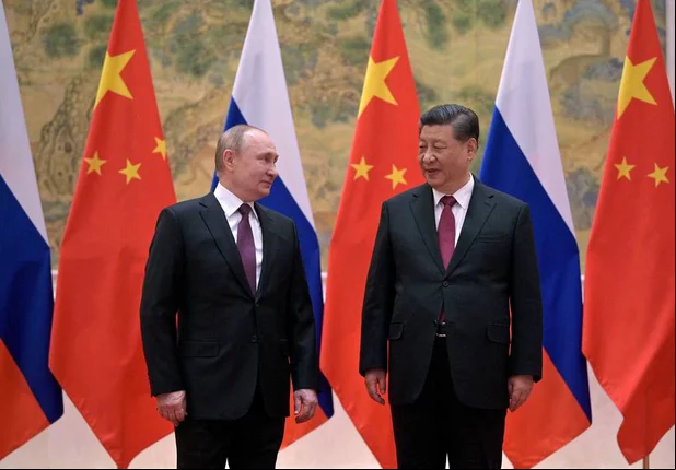 O presidente russo, Vladimir Putin, e o presidente chinês, Xi Jinping