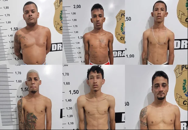 Do canto superior esquerdo ao inferior direito: Matheus de Sousa Santos, Victor Vieira Rocha, João Pedro Alves, Rodrigo Gregório da Costa, Erick Reyjan Pavão Reis e João Pedro de Sampaio Alvarenga