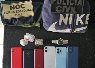 Objetos apreendidos pela Polícia Civil do Piauí