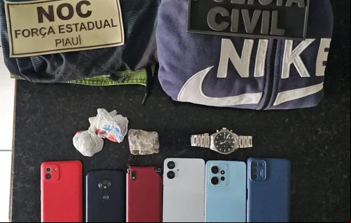 Objetos apreendidos pela Polícia Civil do Piauí
