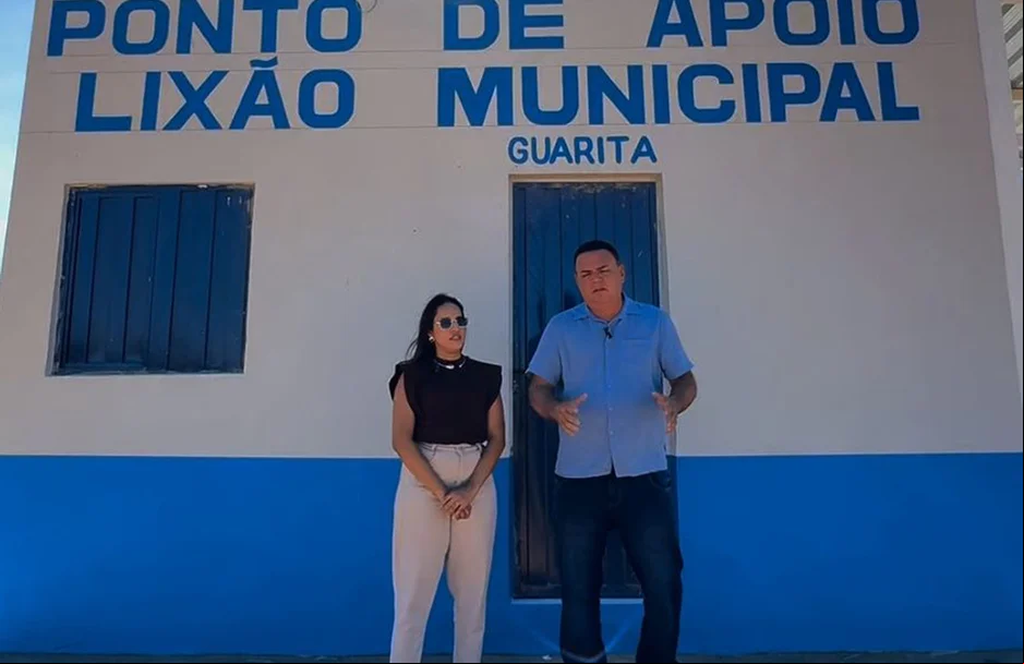 Prefeito Rogério Castro e a secretária municipal de Meio Ambiente, Ana Carla