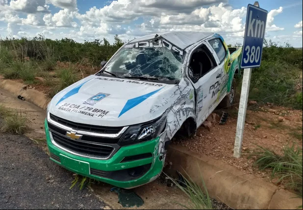 Acidente com uma viatura da Polícia Militar de Santa Filomena
